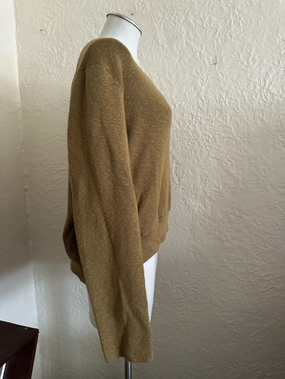 Madewell Wrap Front Pullover Sweater Spiced Olive Brass 2X